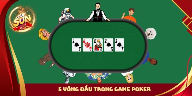 5 vòng đấu trong game Poker