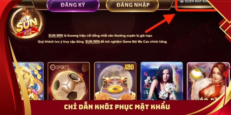 Chỉ dẫn khôi phục mật khẩu