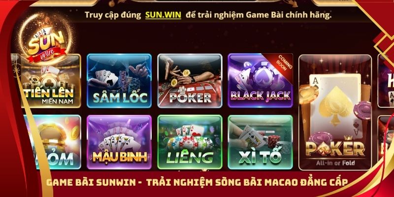 Game Bài Sunwin - Trải Nghiệm Sòng Bài Macao Đẳng Cấp