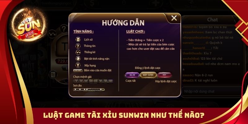 Luật game Tài Xỉu Sunwin như thế nào?