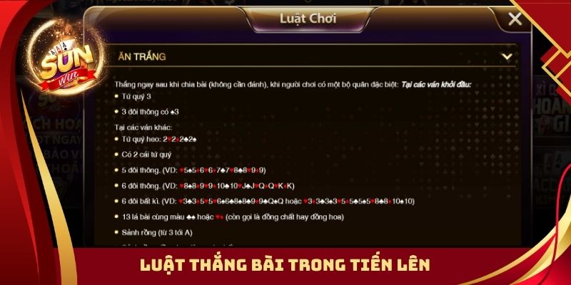 Luật thắng bài trong tiến lên