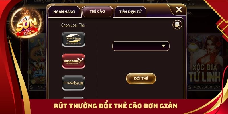 Rút thưởng đổi thẻ cào đơn giản