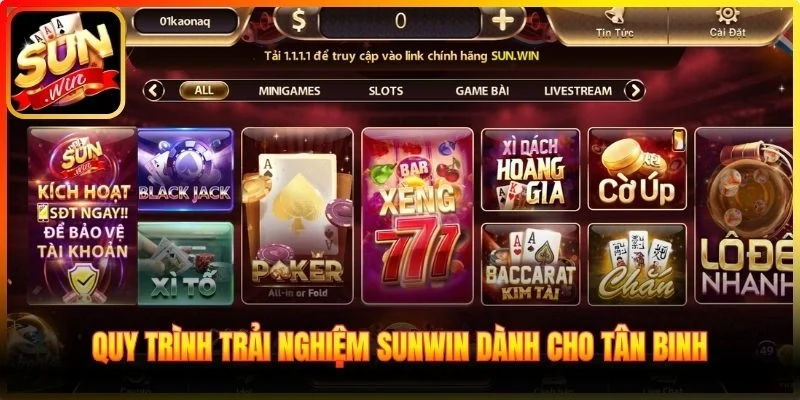 Quy trình trải nghiệm Sunwin dành cho tân binh