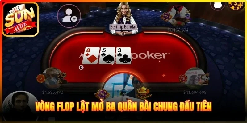 Vòng Flop lật mở ba quân bài chung đầu tiên