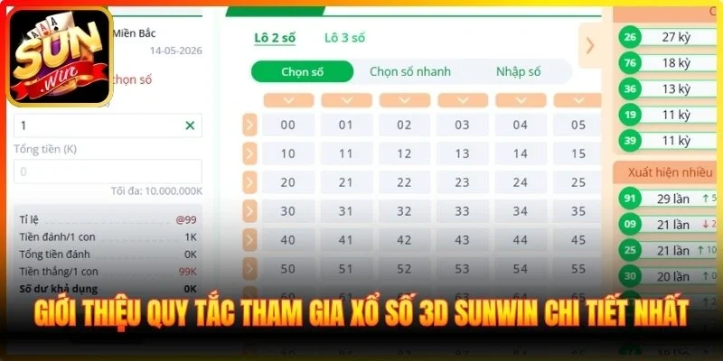 Giới thiệu quy tắc tham gia xổ số 3D Sunwin chi tiết nhất